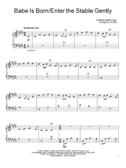 page one of Babe Is Born/Enter The Stable Gently (Piano Solo)