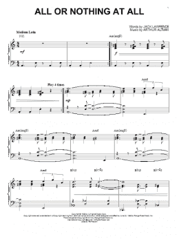 page one of All Or Nothing At All [Jazz version] (arr. Brent Edstrom) (Piano Solo)