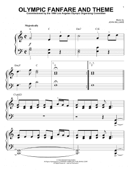 page one of Olympic Fanfare And Theme (Big Note Piano)