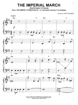 page one of The Imperial March (Darth Vader's Theme) (Big Note Piano)