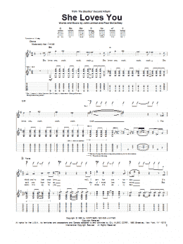 page one of She Loves You (Guitar Tab)