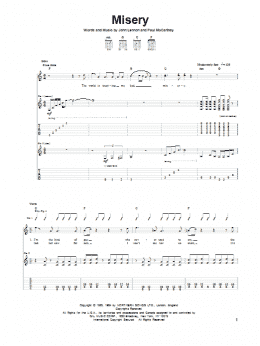page one of Misery (Guitar Tab)