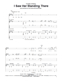 page one of I Saw Her Standing There (Guitar Tab)