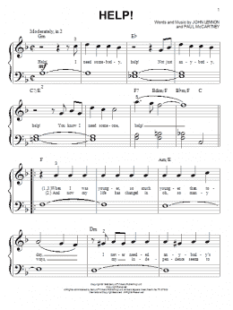 page one of Help! (Big Note Piano)
