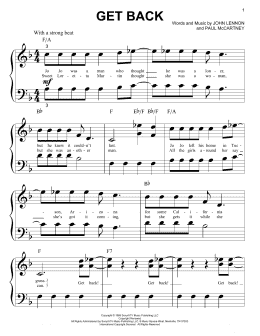 page one of Get Back (Big Note Piano)
