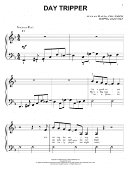 page one of Day Tripper (Big Note Piano)