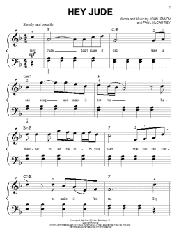 page one of Hey Jude (Big Note Piano)