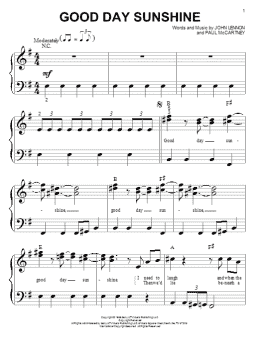 page one of Good Day Sunshine (Big Note Piano)
