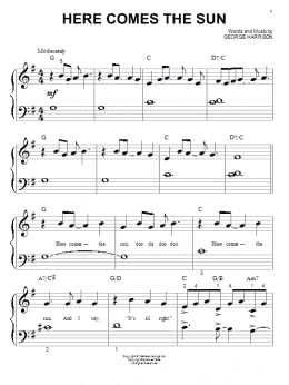page one of Here Comes The Sun (Big Note Piano)