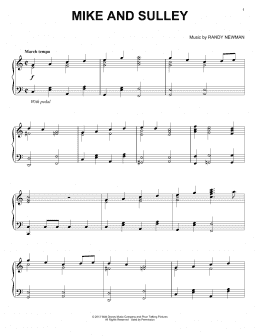 page one of Mike And Sulley (Piano Solo)