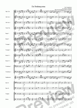 page one of Brabançonne (for fanfare band)