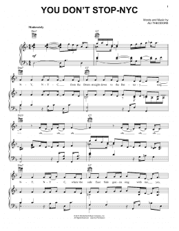 page one of You Don't Stop-NYC (Piano, Vocal & Guitar Chords (Right-Hand Melody))