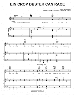 page one of Ein Crop Duster Can Race (Piano, Vocal & Guitar Chords (Right-Hand Melody))