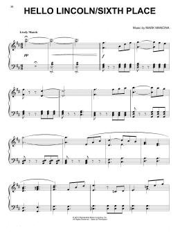 page one of Hello Lincoln / Sixth Place (Piano Solo)