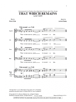 page one of That Which Remains (SATB Choir)