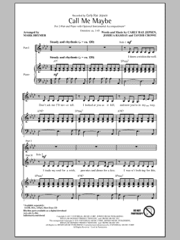 page one of Call Me Maybe (2-Part Choir)