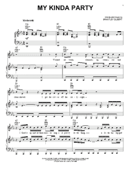 page one of My Kinda Party (Piano, Vocal & Guitar Chords (Right-Hand Melody))