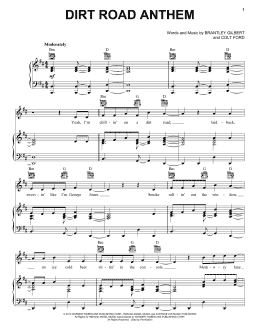 page one of Dirt Road Anthem (Piano, Vocal & Guitar Chords (Right-Hand Melody))