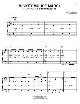 page one of Mickey Mouse March (from The Mickey Mouse Club) (Easy Piano)