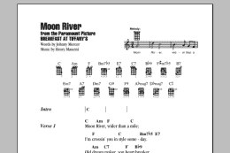 page one of Moon River (Ukulele Chords/Lyrics)