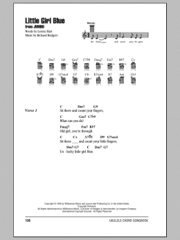 page one of Little Girl Blue (Ukulele Chords/Lyrics)