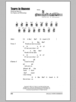 page one of Tears In Heaven (Ukulele Chords/Lyrics)