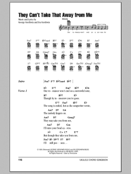 page one of They Can't Take That Away From Me (Ukulele Chords/Lyrics)
