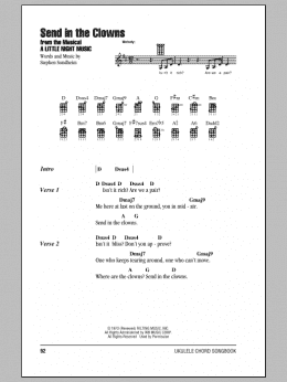page one of Send In The Clowns (Ukulele Chords/Lyrics)