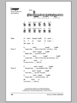 page one of Longer (Ukulele Chords/Lyrics)