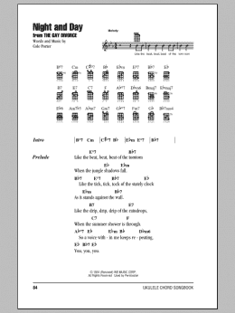 page one of Night And Day (Ukulele Chords/Lyrics)
