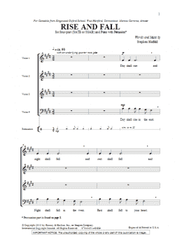 page one of Rise And Fall (4-Part Choir)