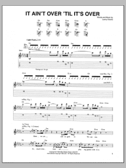 page one of It Ain't Over 'Til It's Over (Guitar Tab)