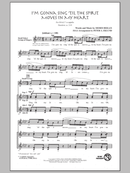 page one of I'm Gonna Sing 'Til The Spirit Moves In My Heart (SSAA Choir)