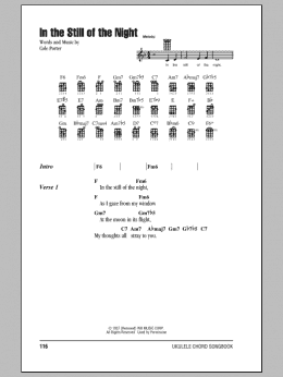 page one of In The Still Of The Night (Ukulele Chords/Lyrics)