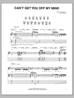 page one of Can't Get You Off My Mind (Guitar Tab)