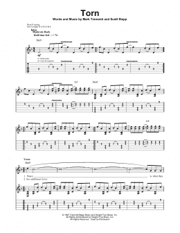 page one of Torn (Guitar Tab (Single Guitar))