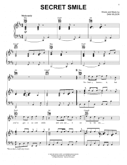 page one of Secret Smile (Piano, Vocal & Guitar Chords (Right-Hand Melody))