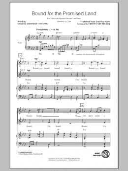 page one of Bound For The Promised Land (2-Part Choir)
