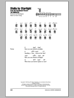 page one of Stella By Starlight (Ukulele Chords/Lyrics)