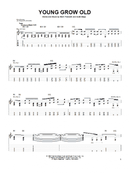 page one of Young Grow Old (Guitar Tab)