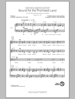 page one of Bound For The Promised Land (3-Part Mixed Choir)