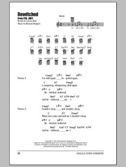 page one of Bewitched (Ukulele Chords/Lyrics)