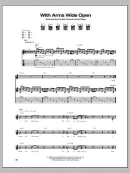 page one of With Arms Wide Open (Guitar Tab)
