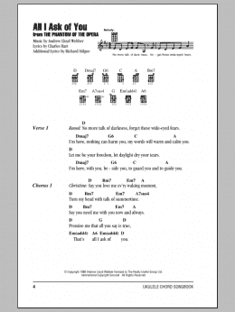 page one of All I Ask Of You (from The Phantom Of The Opera) (Ukulele Chords/Lyrics)
