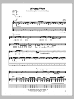 page one of Wrong Way (Guitar Tab)