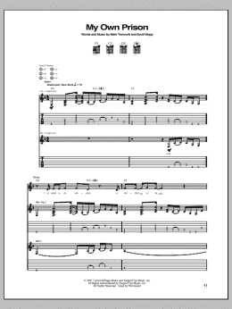 page one of My Own Prison (Guitar Tab)