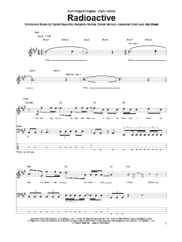 page one of Radioactive (Bass Guitar Tab)