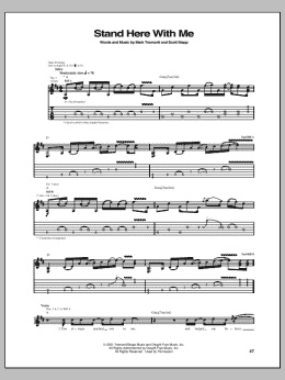 page one of Stand Here With Me (Guitar Tab)