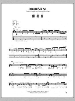 page one of Inside Us All (Guitar Tab)