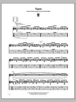 page one of Torn (Guitar Tab)